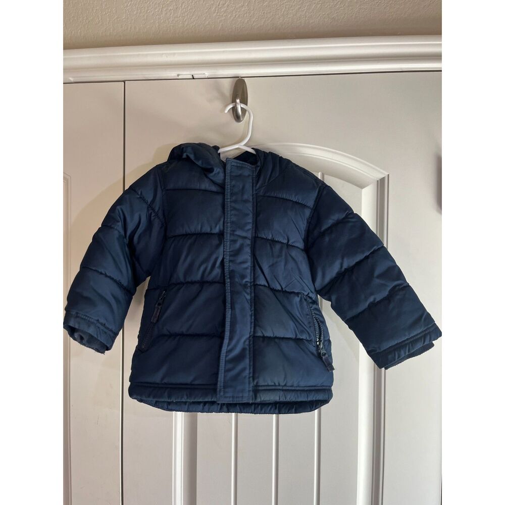 Old Navy Puffer Jacket 2T Navy Boys Hooded Winter Coat